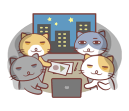 Hard work Cat Sticker sticker #14176984