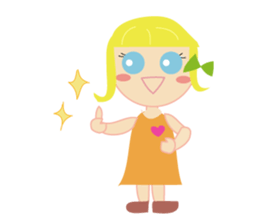 Girl with blue eyes & friends sticker #14180221