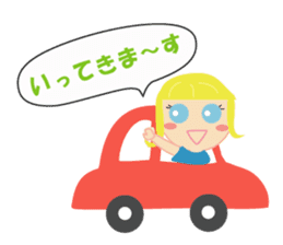 Girl with blue eyes & friends sticker #14180222