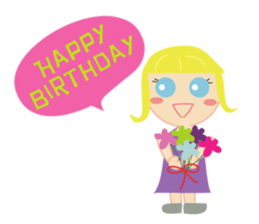 Girl with blue eyes & friends sticker #14180240