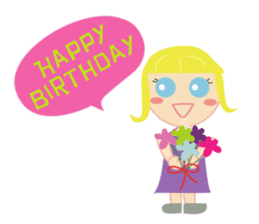 Girl with blue eyes & friends sticker #14180240