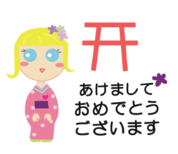 Girl with blue eyes & friends sticker #14180244