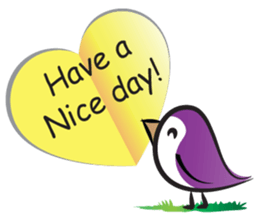 Bird with greeting card sticker #14181750