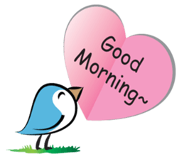 Bird with greeting card sticker #14181751