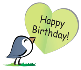Bird with greeting card sticker #14181754