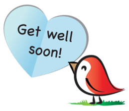 Bird with greeting card sticker #14181755