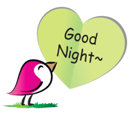 Bird with greeting card sticker #14181756