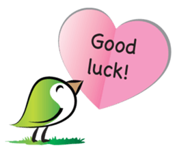 Bird with greeting card sticker #14181757