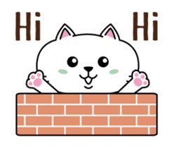 A little white cat - Mina sticker #14187318