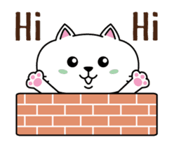 A little white cat - Mina sticker #14187318