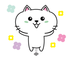 A little white cat - Mina sticker #14187320