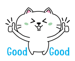 A little white cat - Mina sticker #14187332