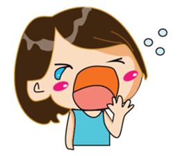 One of us: Cute Green Dress sticker #14189545