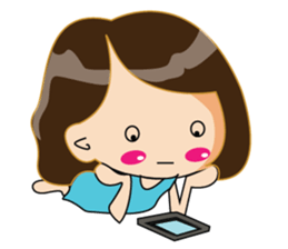 One of us: Cute Green Dress sticker #14189550