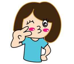 One of us: Cute Green Dress sticker #14189566