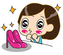 One of us: Cute Green Dress sticker #14189567