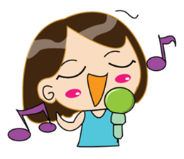 One of us: Cute Green Dress sticker #14189570