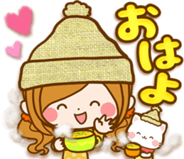 Leisurely a girlfriend .Warm words sticker #14190470