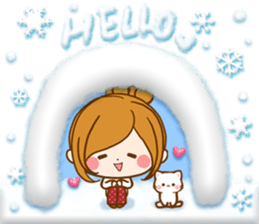 Leisurely a girlfriend .Warm words sticker #14190492