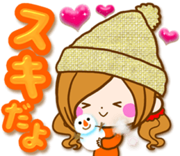 Leisurely a girlfriend .Warm words sticker #14190503