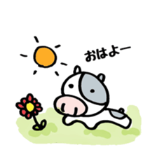 cow and bird sticker #14190635