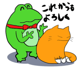 Cat & frog 12 sticker #14195050