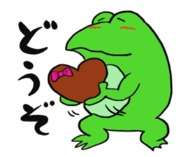 Cat & frog 12 sticker #14195053