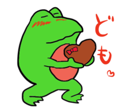 Cat & frog 12 sticker #14195054