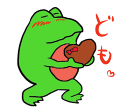 Cat & frog 12 sticker #14195054