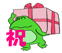 Cat & frog 12 sticker #14195058