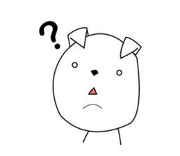 Fold ear white sticker #14198423