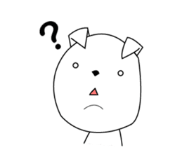 Fold ear white sticker #14198423