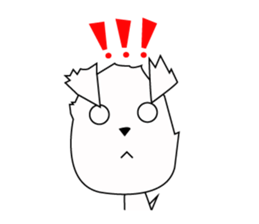 Fold ear white sticker #14198424