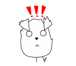 Fold ear white sticker #14198424