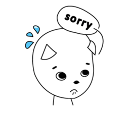 Fold ear white sticker #14198426