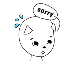 Fold ear white sticker #14198426