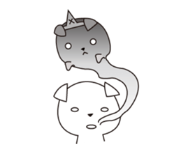 Fold ear white sticker #14198429