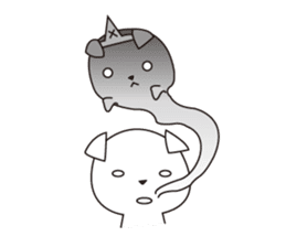 Fold ear white sticker #14198429