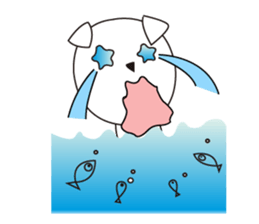 Fold ear white sticker #14198430