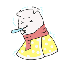 Fold ear white sticker #14198444