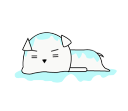 Fold ear white sticker #14198445