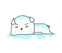 Fold ear white sticker #14198445