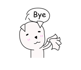 Fold ear white sticker #14198449