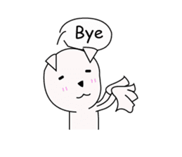 Fold ear white sticker #14198449