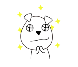 Fold ear white sticker #14198451