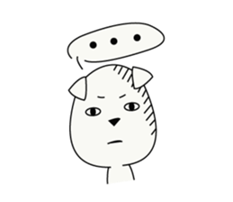 Fold ear white sticker #14198452