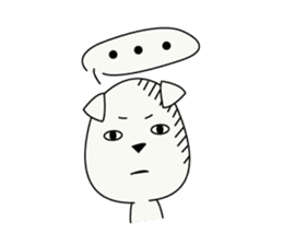 Fold ear white sticker #14198452