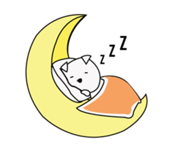 Fold ear white sticker #14198454