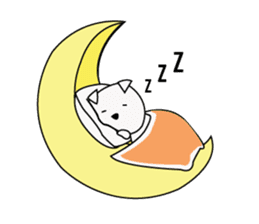 Fold ear white sticker #14198454