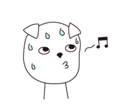 Fold ear white sticker #14198455